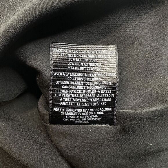 Anthropologie Maeve Banet Smocked Heart Dress Womens Small Black Lined Sheer - Picture 11 of 15